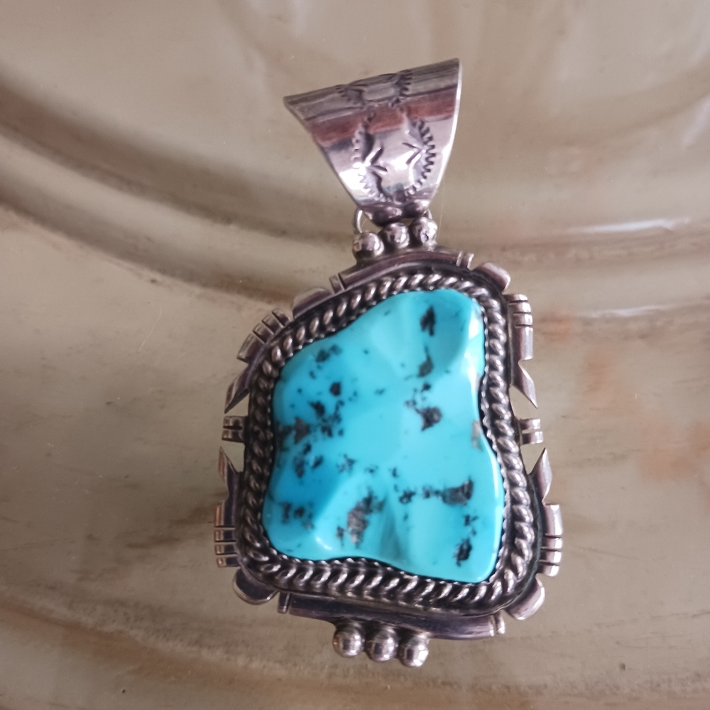 B Piaso turquoise sterling silver pendant